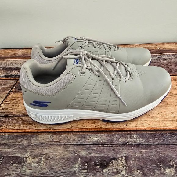 Skechers Men's Torque Waterproof Golf Shoe, Gray/Blue Sole, 8.5 - Picture 3 of 6